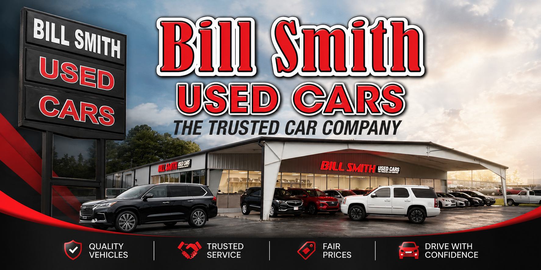 Bill Smith Used Cars — The Trusted Car Company. Quality Vehicles, Trusted Service, Fair Prices, Drive with Confidence.